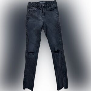Wild Fable Black/Grey Jeans Ripped Knees High Rise